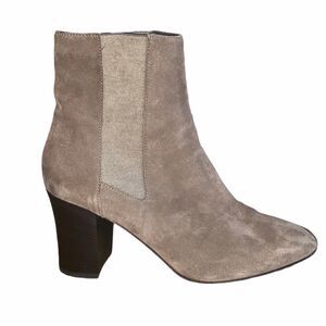 Aquatalia Frida Tan Suede Boots With Stacked Heels Size 10